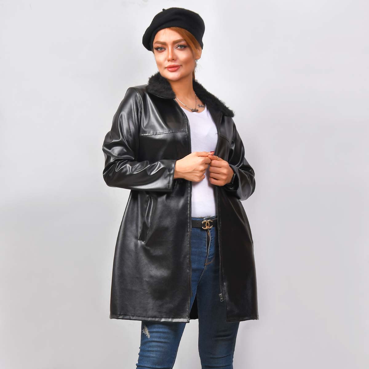 مانتو چرم دخترانه مدلParmin