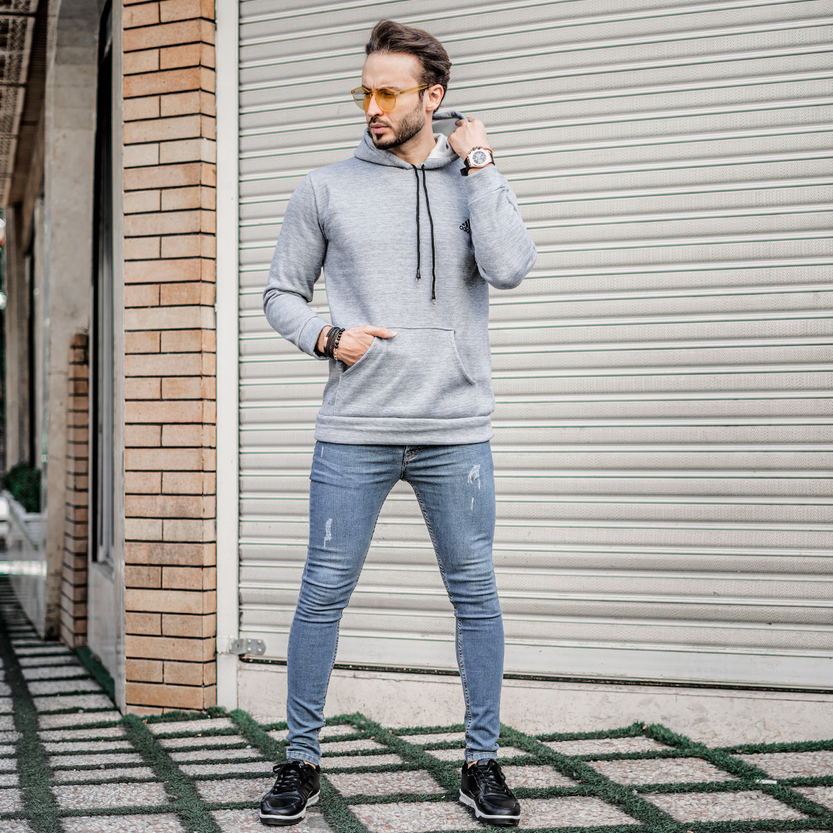 هودی کلاه دار مردانه طرح آدیداس مدل sadra