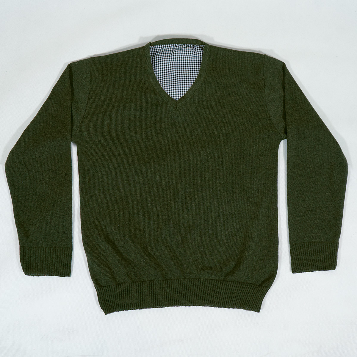 پلیوربافت یقه هفت سبز مردانه مدلETM