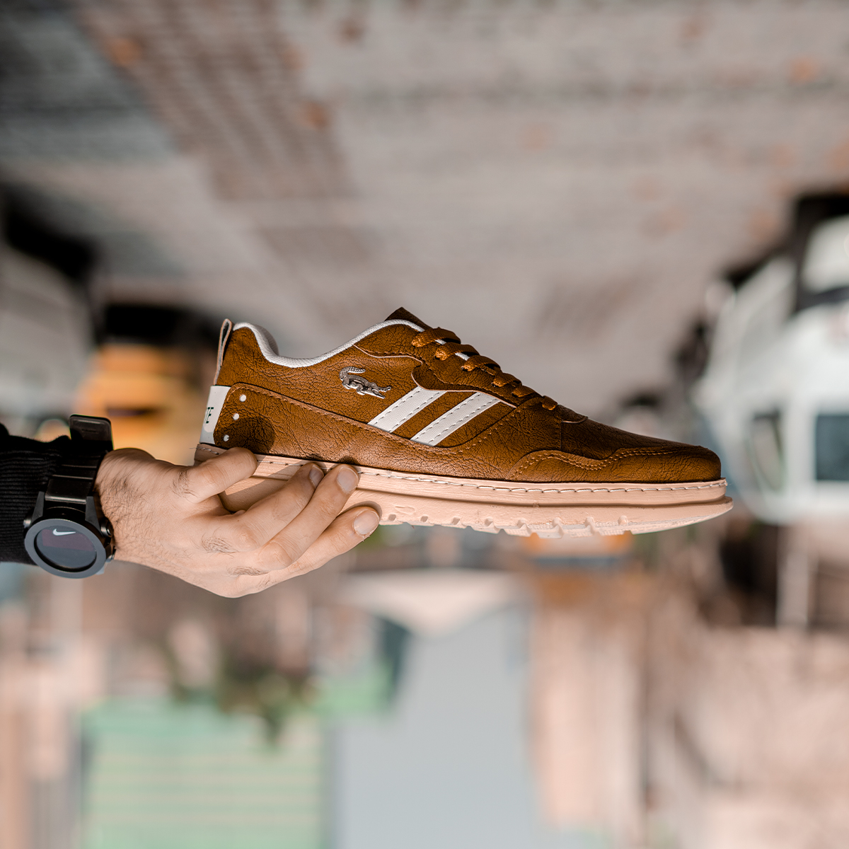 کفش تخت LACOSTE مردانه قهوه ای مدلLifan