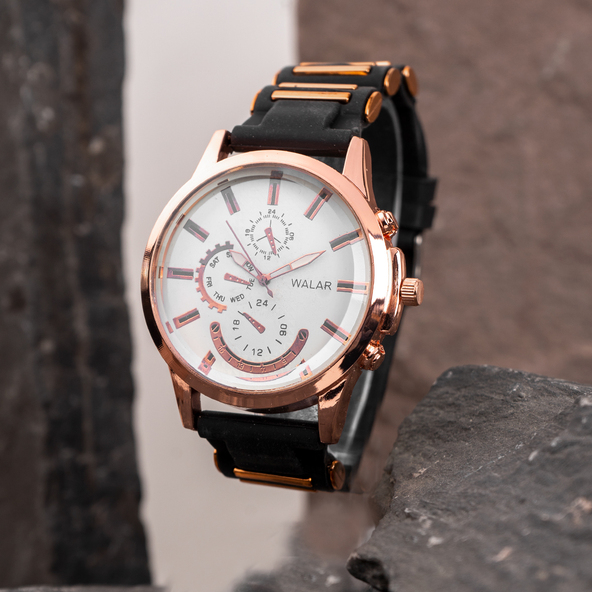 ساعت مردانه walar رزگلد مدل A720