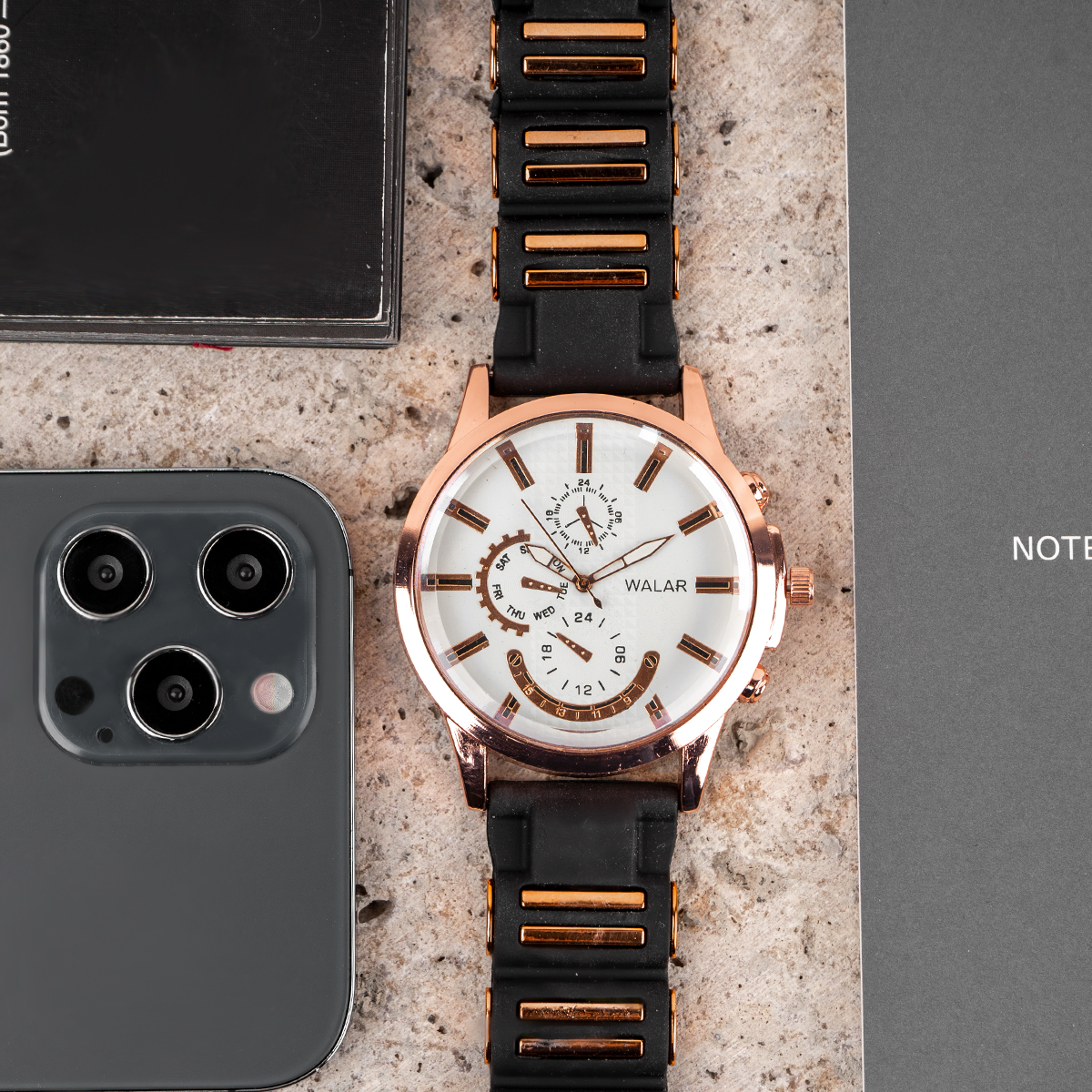 ساعت مردانه walar رزگلد مدل A720