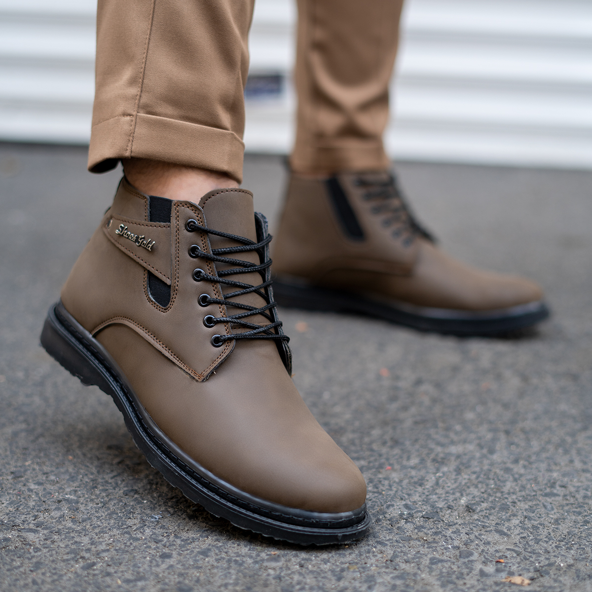 نیم بوت مردانه خاکی مدل Nariman