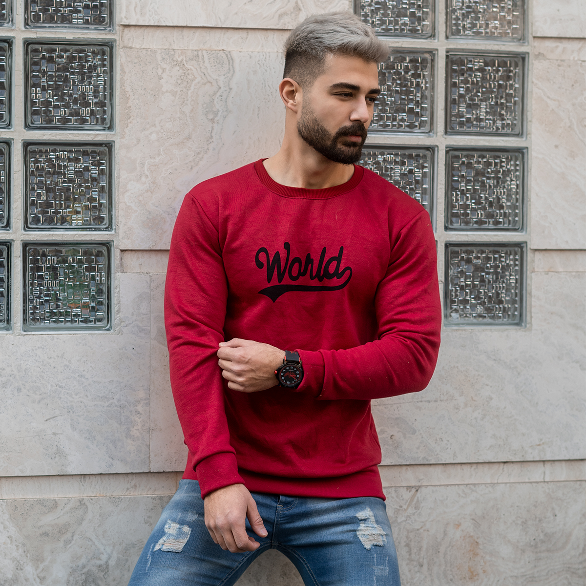 دورس مردانه زرشکی مدل World