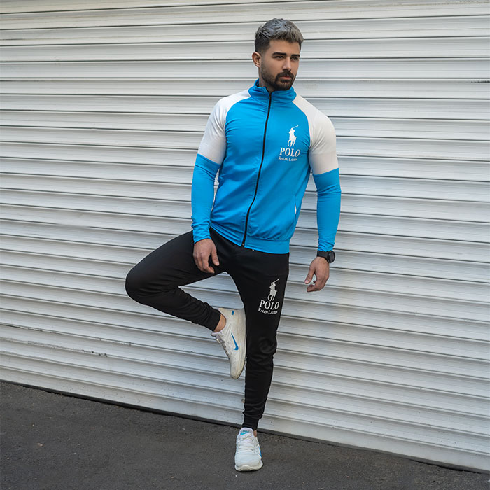 ست سوییشرت شلوار polo مردانه آبی روشن مدل Zarya