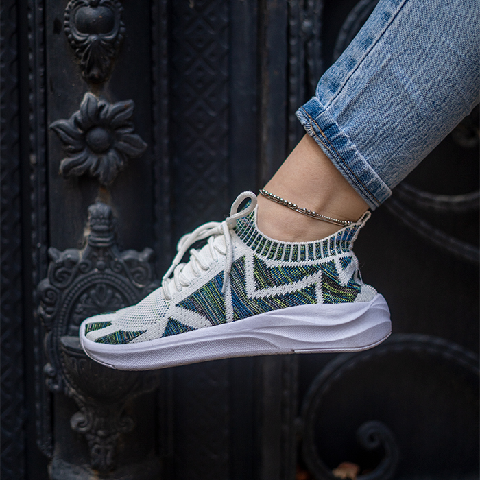 کفش ورزشی زنانه سفید سبز مدل Odyssey