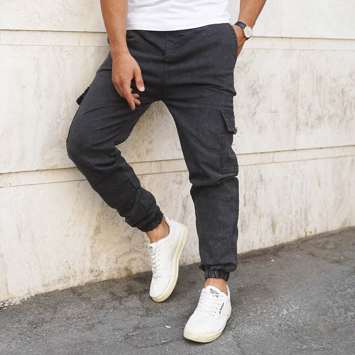 شلوار اسلش مشکی مردانه مدل ARAZ