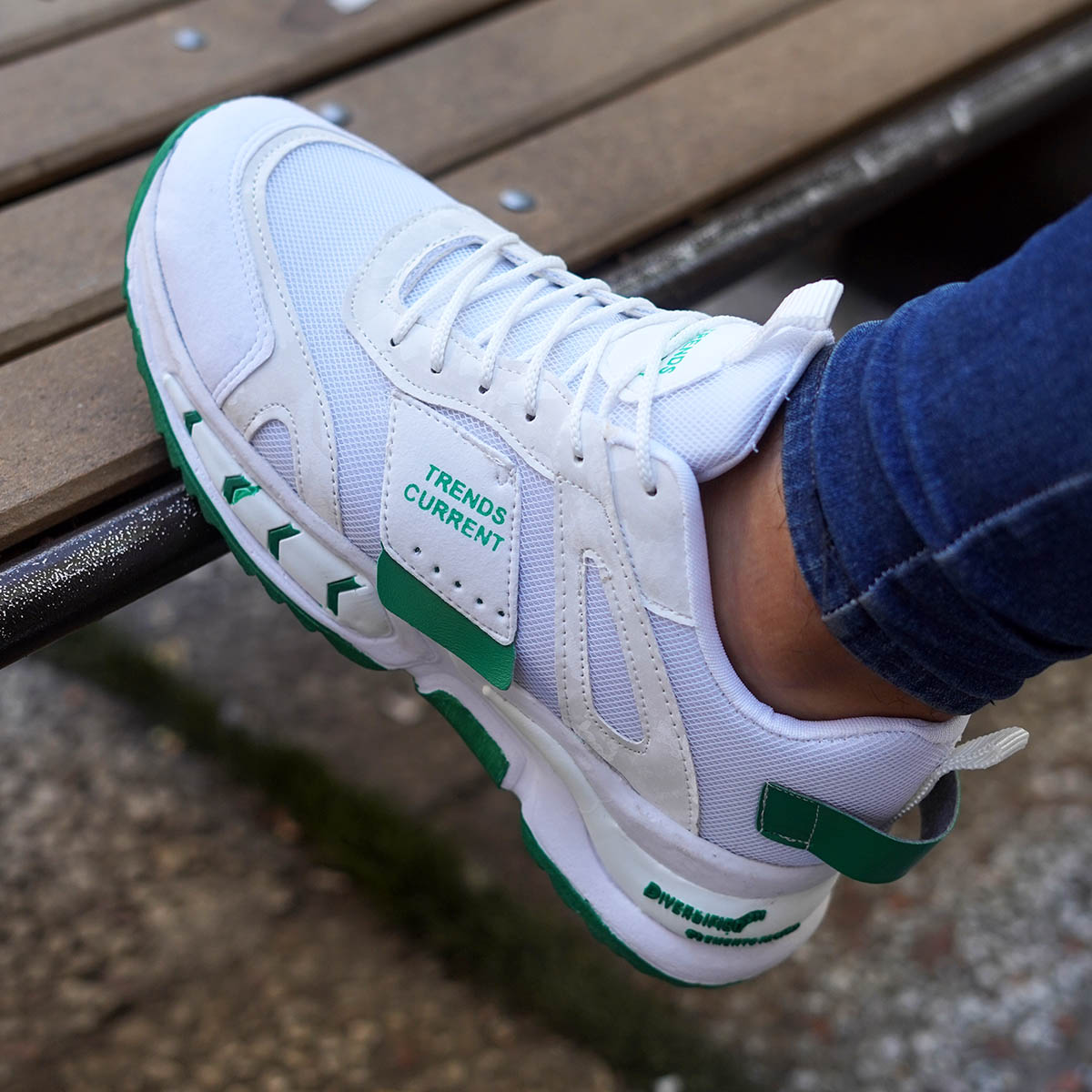 کفش ورزشی مردانه سفید سبز مدل Manil