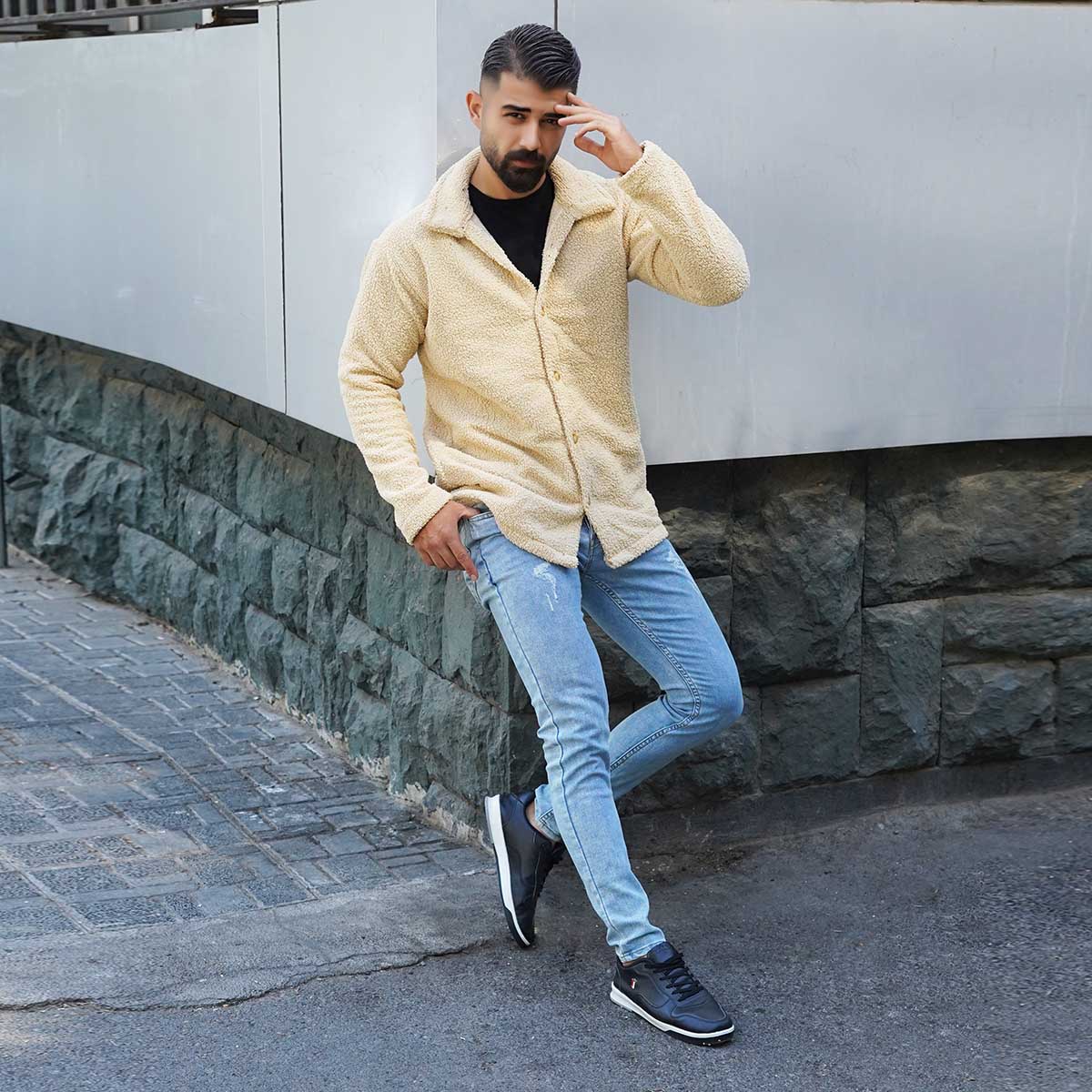 ژاکت مردانه کرم مدل TEDI