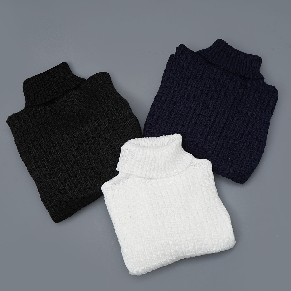 پلیوربافت مردانه مشکی یقه اسکی مدل Pouyan