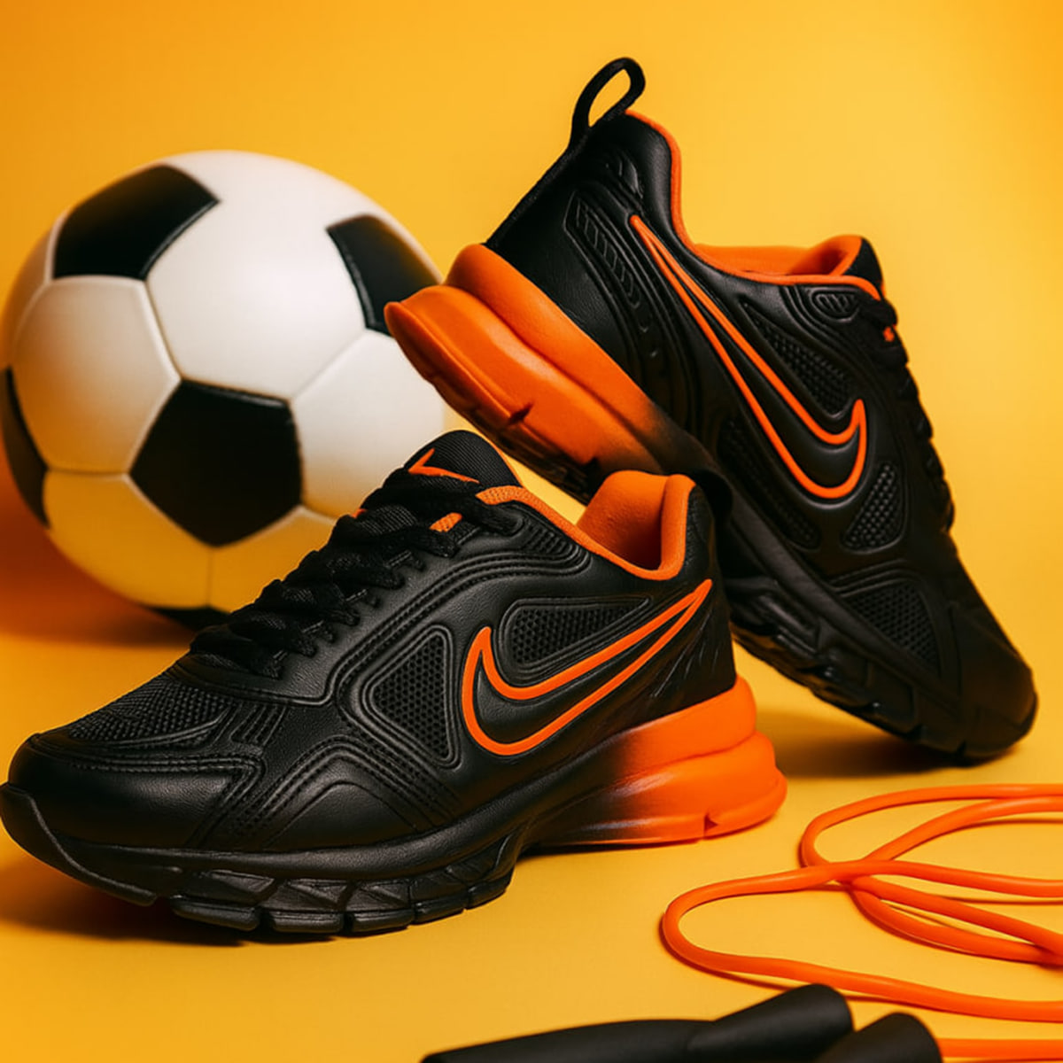 کفش ورزشی مردانه مشکی نارنجی مدل Arona