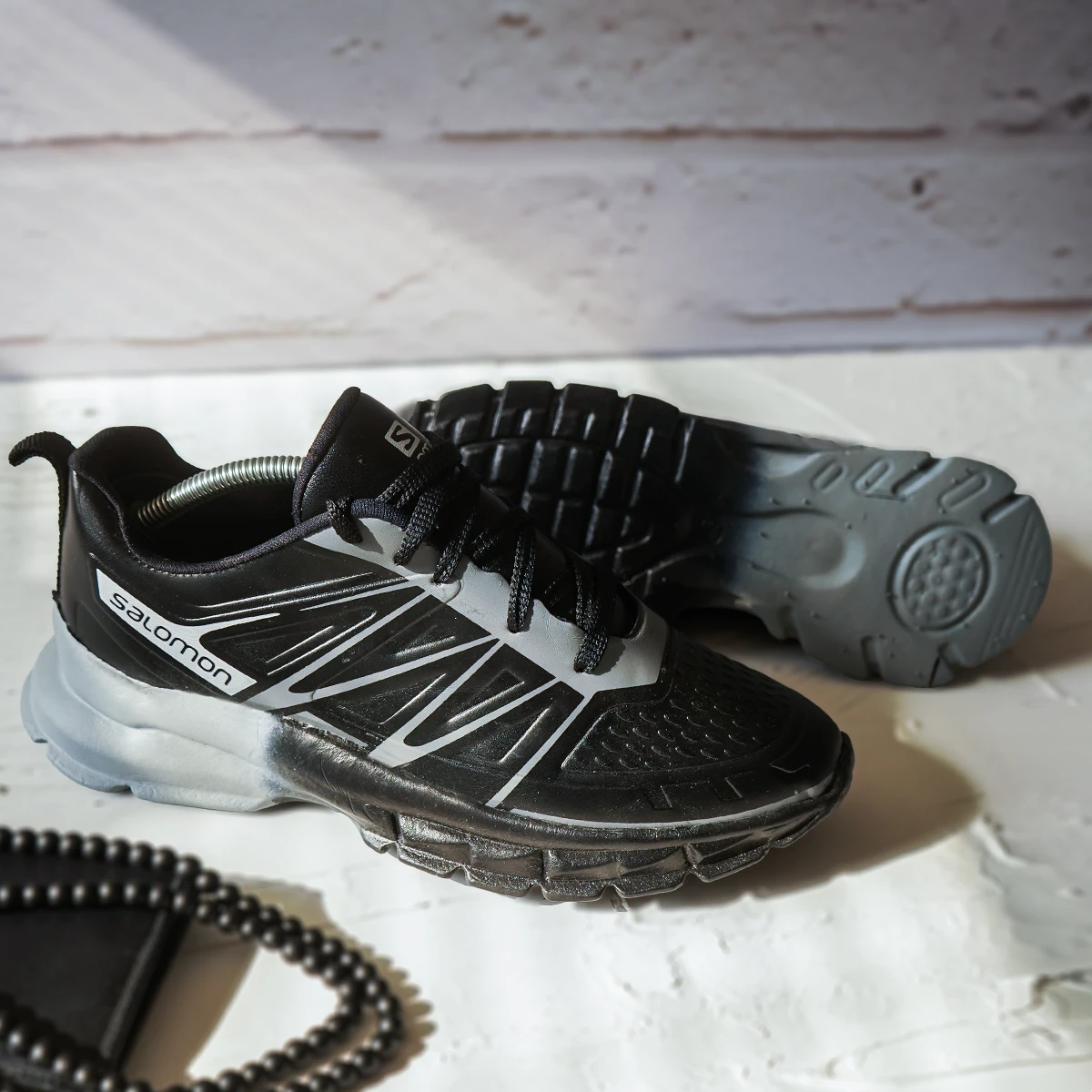 کفش ورزشی مردانه مشکی طوسی مدل simba