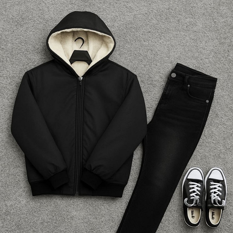 کاپشن ضدآب داخل خزتدی-مشکی